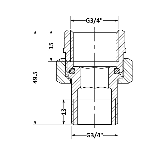 Згін-американка Thermo Alliance Standart 3/4"ВЗ нікель, прямий TAS190W20 - Фото - 2