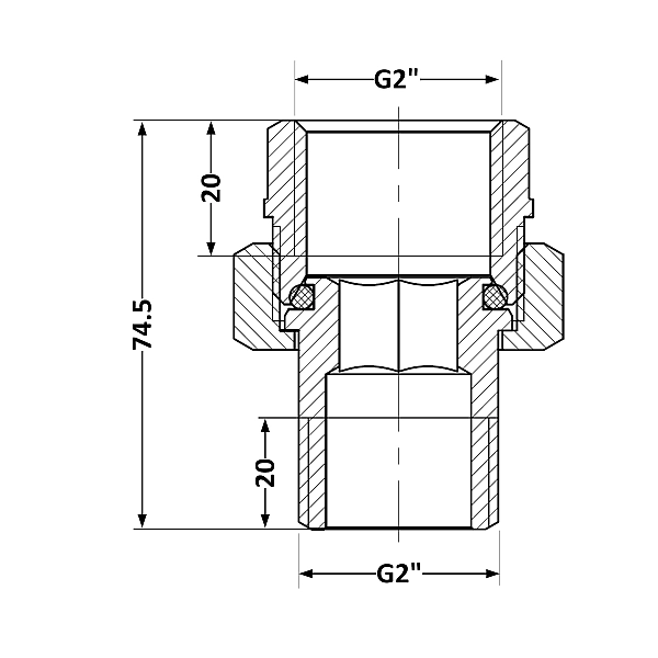 Згін-американка Thermo Alliance Standart 2"ВЗ нікель, прямий TAS190W50 - Фото - 2