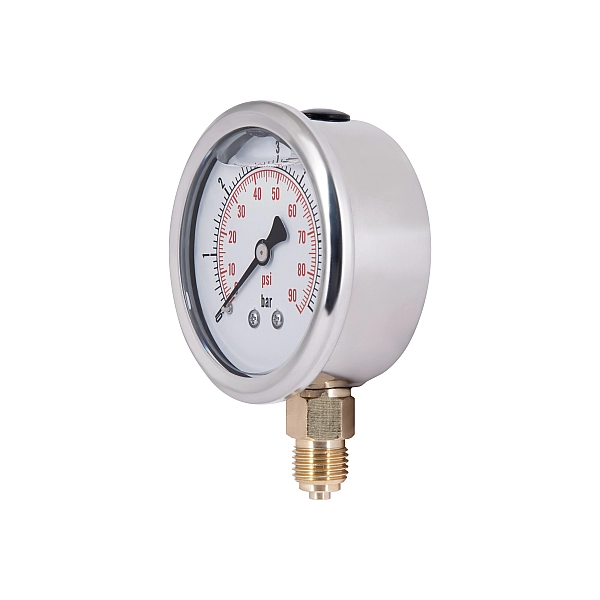 Манометр с глицерином Thermo Alliance Forte 6 бар, 1/4"Н, нижнее подключение TAF170G6B - Фото - 3