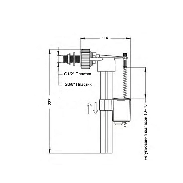 Клапан Lidz LT03 боковой подачи 1/2 и 3/8 - Фото - 2