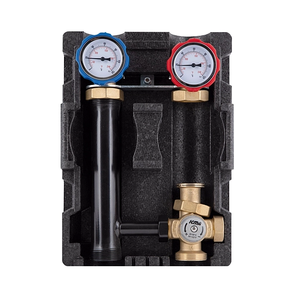 Насосная группа Icma №R004 с ручной регулировкой и термостатическим смесителем правое подключение 1 1/2"x1" 93R004AFD5505SC - Фото - 2