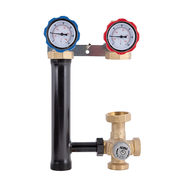 Насосная группа Icma №R004 с ручной регулировкой и термостатическим смесителем правое подключение 1 1/2"x1" 93R004AFD5505SC - Фото - 3