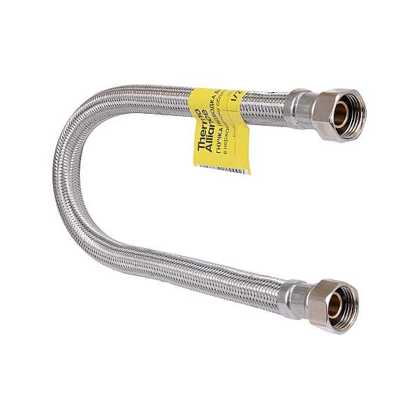 Шланг для воды Thermo Alliance Forte D10 (усиленный) 50 см, нерж. оплетка 1/2"x1/2" ВВ TAF384W50
