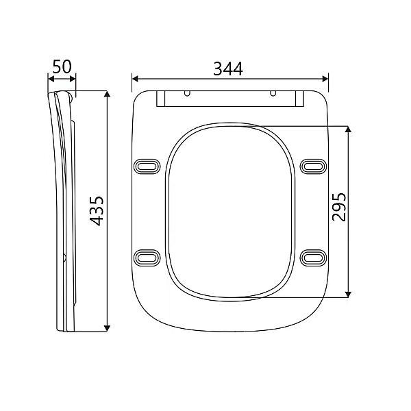 Qtap Сиденье для унитаза (Tern 490) 435x344x50 мм, Matt Black, с микролифтом, Slim Duroplast, Quick Release QTSC179MB47354 - Фото - 2