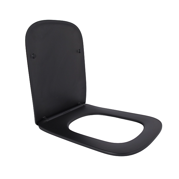 Qtap Сиденье для унитаза (Tern 490) 435x344x50 мм, Matt Black, с микролифтом, Slim Duroplast, Quick Release QTSC179MB47354 - Фото - 3