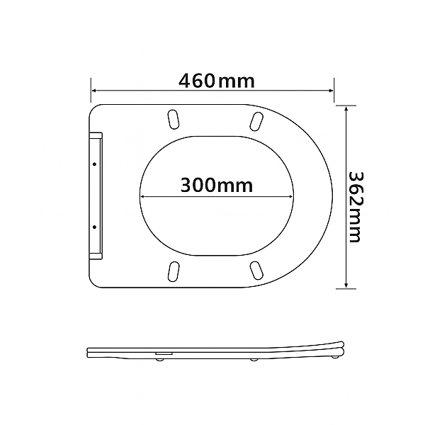 Сидіння для унітаза підлогового (Vlasta) 560×363×30 мм, White, з мікроліфтом, Slim Duroplast, Quick Release QT28228300W3 Qtap - Фото - 2