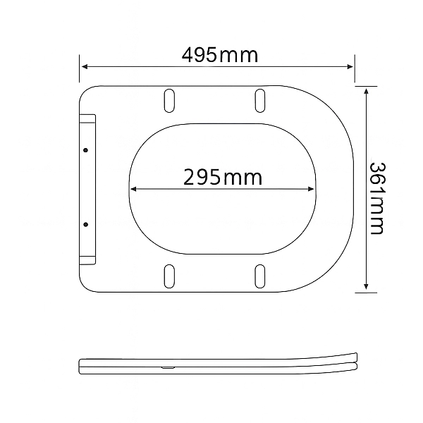Сидіння для унітаза підлогового (Aries) 445×360×30 мм, White, з мікроліфтом? Slim Duroplast, Quick Release QT03228302W3 Qtap - Фото - 2