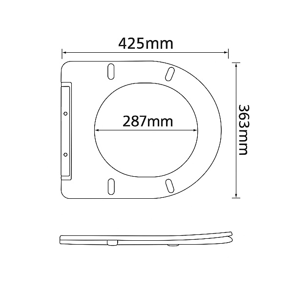 Сидіння для унітаза підлогового (Dove) 425×363×30 мм, White, з мікроліфтом, Slim Duroplast, Quick Release QT06228380BW3 Qtap - Фото - 2