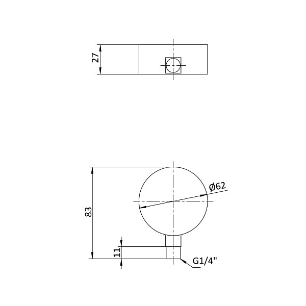 Манометр глицериновый Thermo Alliance Forte d63 мм, 1/4"Н с задним подключением (латунь) 0–10 бар TAF171G10B - Фото - 2