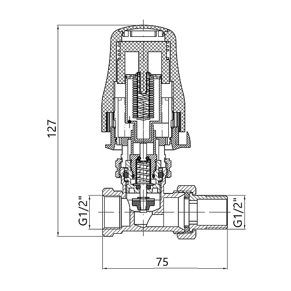 Кран Thermo Alliance Standart RTL прямой 1/2"ВН TAS01615 - Фото - 2