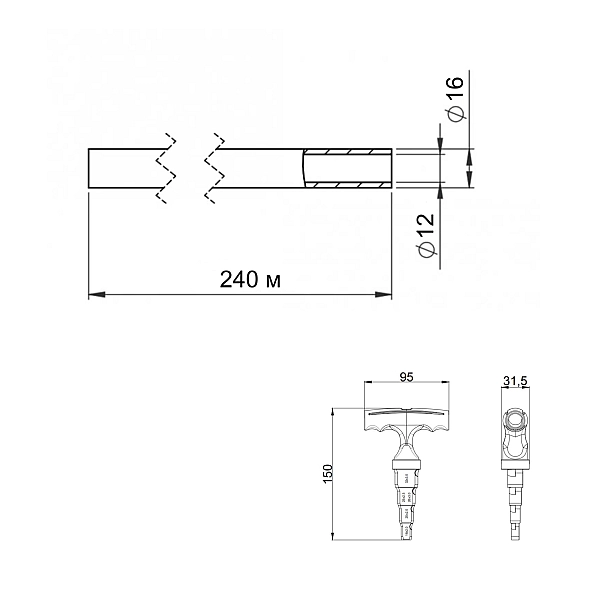 Акційний набір Thermo Alliance: Труба для підлоги PEX-a EVOH 16x2.0 мм (240 м) TAS00316240 + Калібратор для м/п труб d16-32 STD-405 - Фото - 2