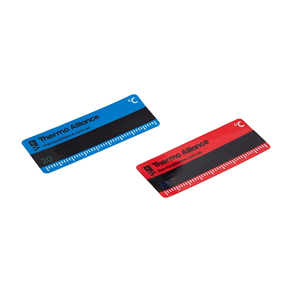 Комплект наклеек с термометром Standart  для коллектора (красная+синяя) TAS342RB Thermo Alliance - Фото - 2