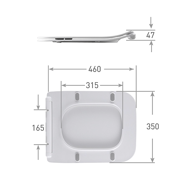 Qtap Сиденье для унитаза (Crow 640) 460x350x47 мм, White, с микролифтом, Slim Duroplast, Quick Release QTSC179W48700 - Фото - 2