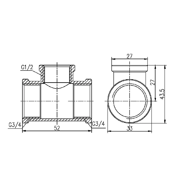 Трійник редукційний Thermo Alliance Forte 3/4"х1/2"х3/4" ВВ SF362201520 - Фото - 2