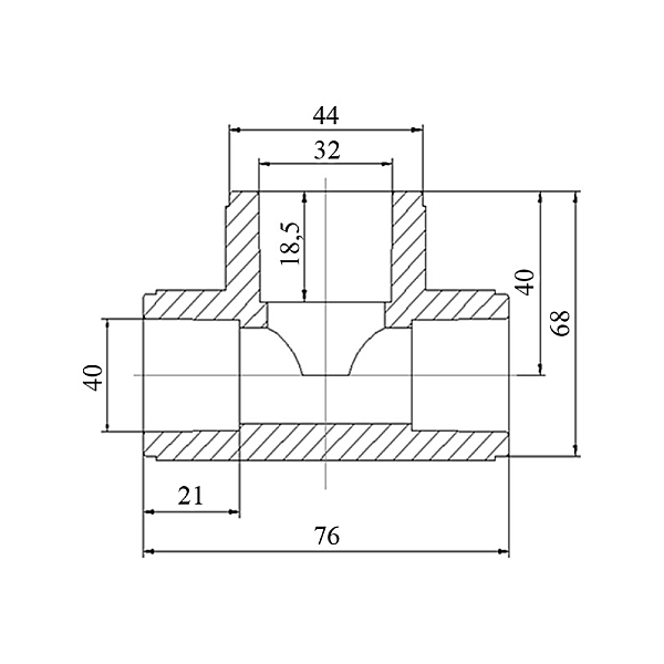 Трійник PPR Blue Ocean 40х32х40 редукційний - Фото - 2