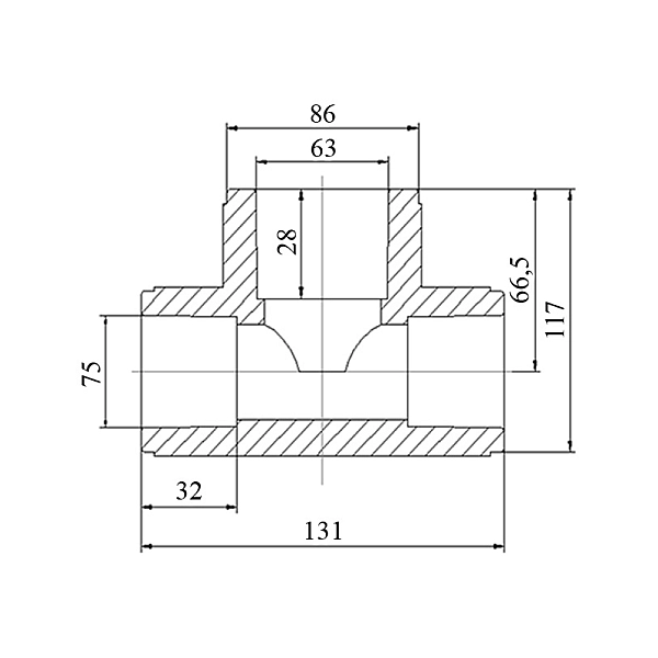 Трійник PPR Blue Ocean 75х63х75 редукційний - Фото - 2