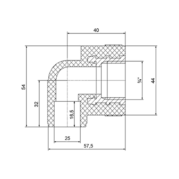 Кутик PPR Blue Ocean 25х3/4", 90° ВР - Фото - 2