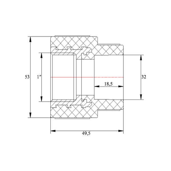Муфта PPR Blue Ocean "Білий" 32х1" ВР - Фото - 2
