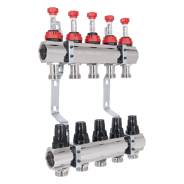 Колектор з витратомірами Thermo Alliance Forte 1" 5 виходів SF001W5 - Фото - 3