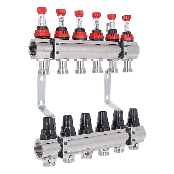 Колектор з витратомірами Thermo Alliance Forte 1" 6 виходів SF001W6 - Фото - 3