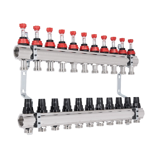 Колектор з витратомірами Thermo Alliance Forte 1" 11 виходів SF001W11 - Фото - 3