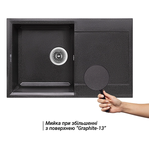 Кухонна мийка Lidz 790x495/230 GRF-13 (LIDZGRF13790495230) - Фото - 3