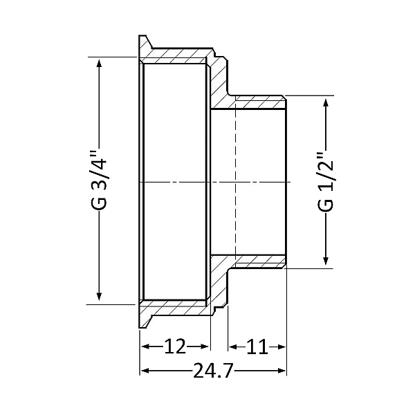 Перехідник Thermo Alliance Standart 3/4"х1/2" ВЗ SD4091520 - Фото - 2