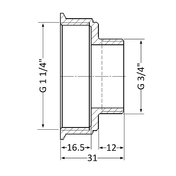 Перехідник Thermo Alliance Standart 1 1/4"х3/4" ВЗ SD4093220 - Фото - 2