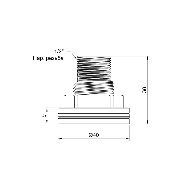 Врізка Thermo Alliance Standart 1/2" в бак SD40015 - Фото - 2