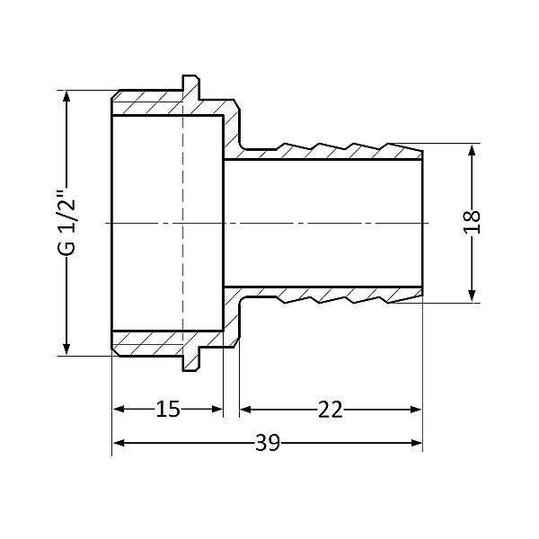 Штуцер Thermo Alliance Standart 18х1/2" ЗР SD4271518 - Фото - 2