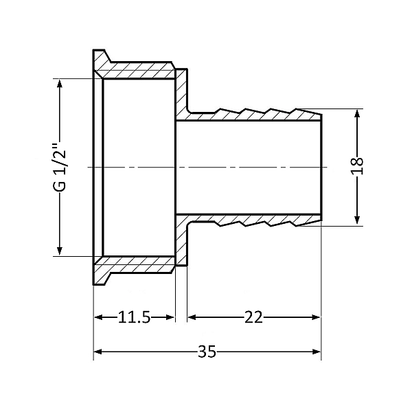 Штуцер Thermo Alliance Standart 18х1/2" ВР SD4261518 - Фото - 2