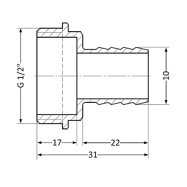 Штуцер Thermo Alliance Standart 10х1/2" ЗР SD4271510 - Фото - 2