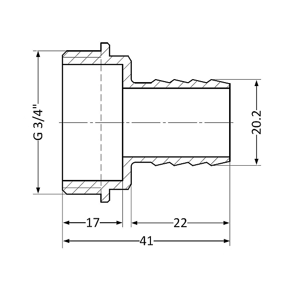 Штуцер Thermo Alliance Standart 20х3/4" ЗР SD4272020 - Фото - 2