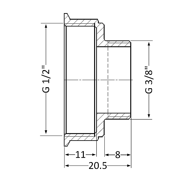 Перехідник Thermo Alliance Standart 1/2"х3/8" ВЗ SD409159 - Фото - 2