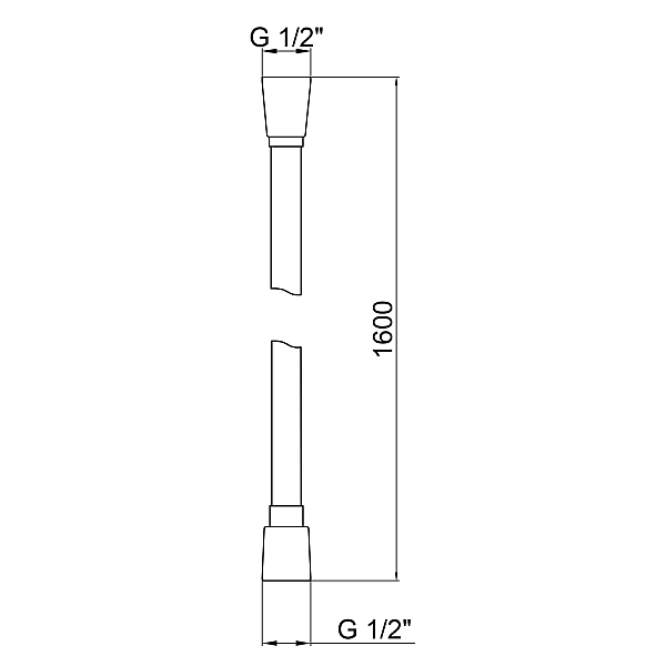 Шланг для ручного душу Qtap Hadice 1600 мм прямоугольний QTHADPVCSQ160B Black Matt - Фото - 2