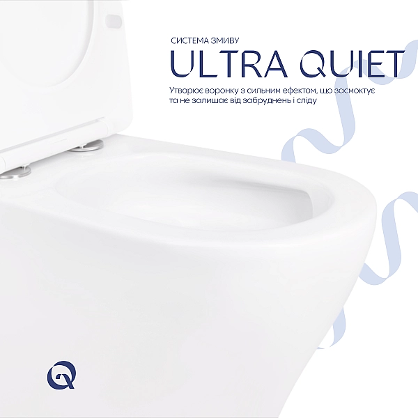 Унітаз-компакт Qtap Cardinal Ultra Quiet безободковий з сидінням Soft-close QT04222168AUQ3W - Фото - 5