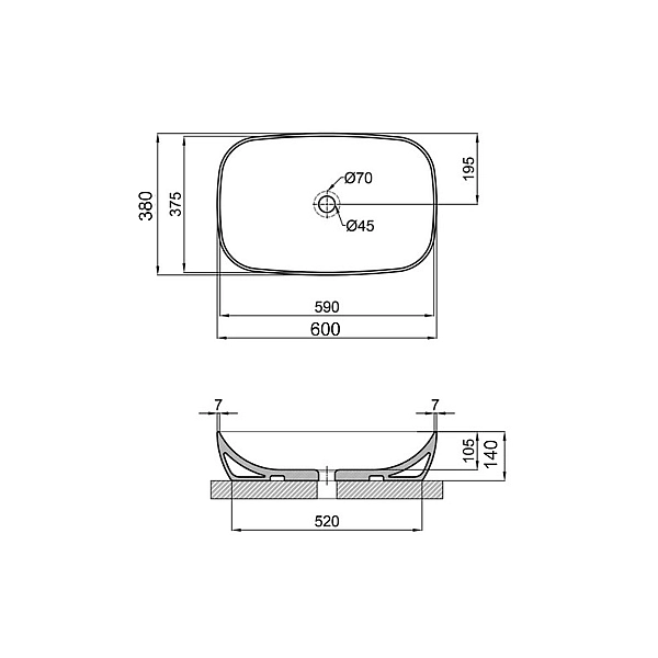 Раковина-чаша Qtap Cardinal 600х380х140 мм White QT04116257W - Фото - 2