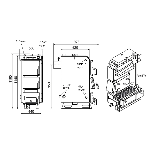 Котел твердопаливний сталевий Thermo Alliance Ferrum V 5.0 FSF 16 - Фото - 2