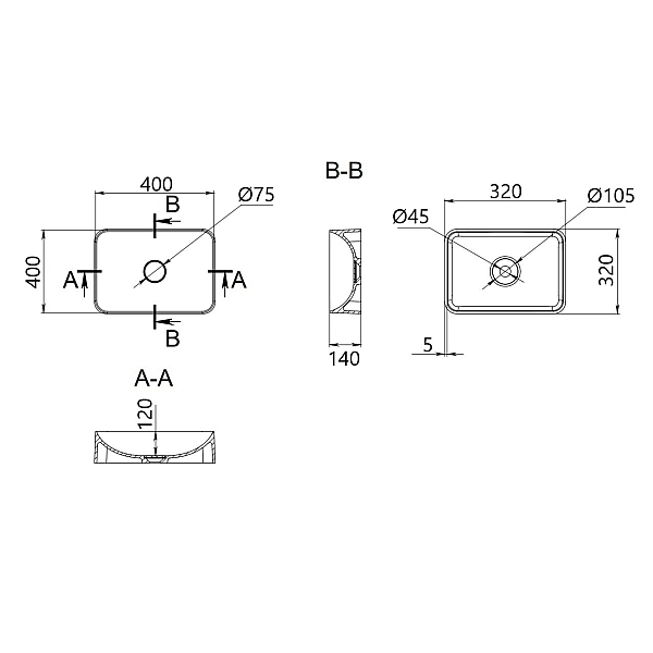 Раковина-чаша Qtap Kolibri 400х400х140 мм White QT10116303W - Фото - 2