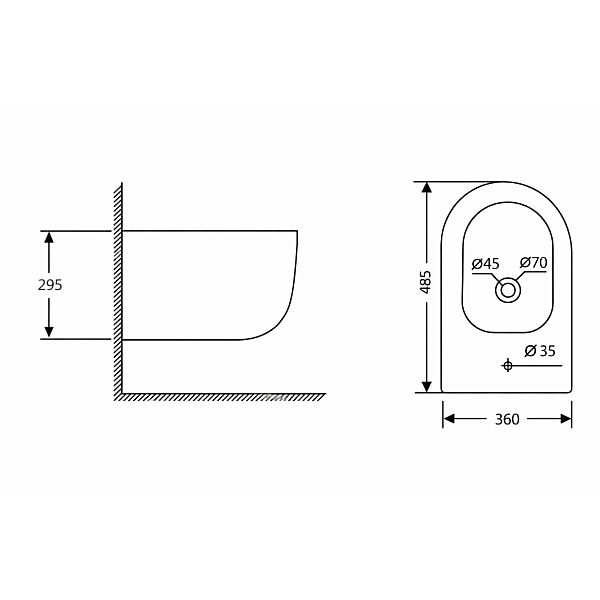 Біде підвісне Qtap Taurus 485×360×295 мм, White QTTAU28W49117 - Фото - 2