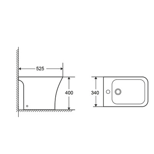 Биде напольное Qtap Presto Quadro 525×340×400 мм, White QTPRE29W49124 - Фото - 2
