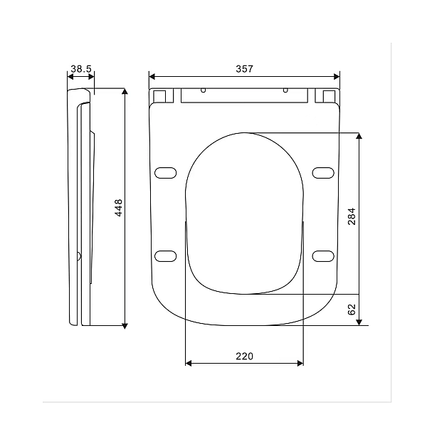 Сиденье для унитаза Qtap (Gemini 520) 448x357x38,5 мм, White, с микролифтом, Slim Duroplast, Quick Release QTSC179W49386 - Фото - 2
