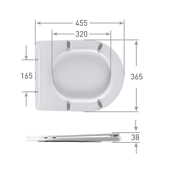 Сиденье для унитаза Qtap (Taurus 520) 455x365x38 мм, White, с микролифтом, Slim Duroplast, Quick Release QTSC179W49384 - Фото - 2