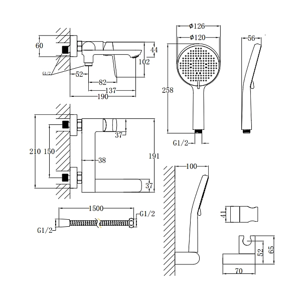 Змішувач для ванни Qtap Evia з поворотним виливом (з душовим гарнітуром) QTEVI260CRM47578 Chrome - Фото - 2