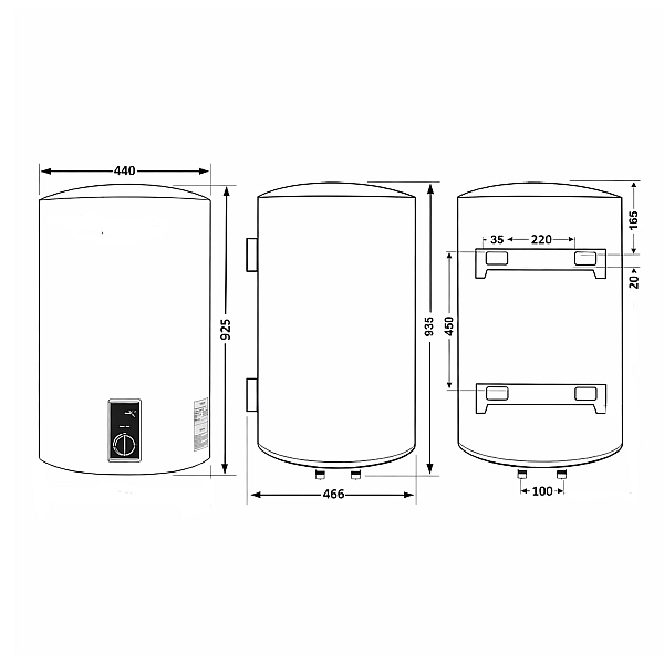 Водонагреватель электрический Thermo Alliance 100 л Black,  вертикальный, сухой ТЭН 2,0 кВт D100V20J3(D)KВ - Фото - 2