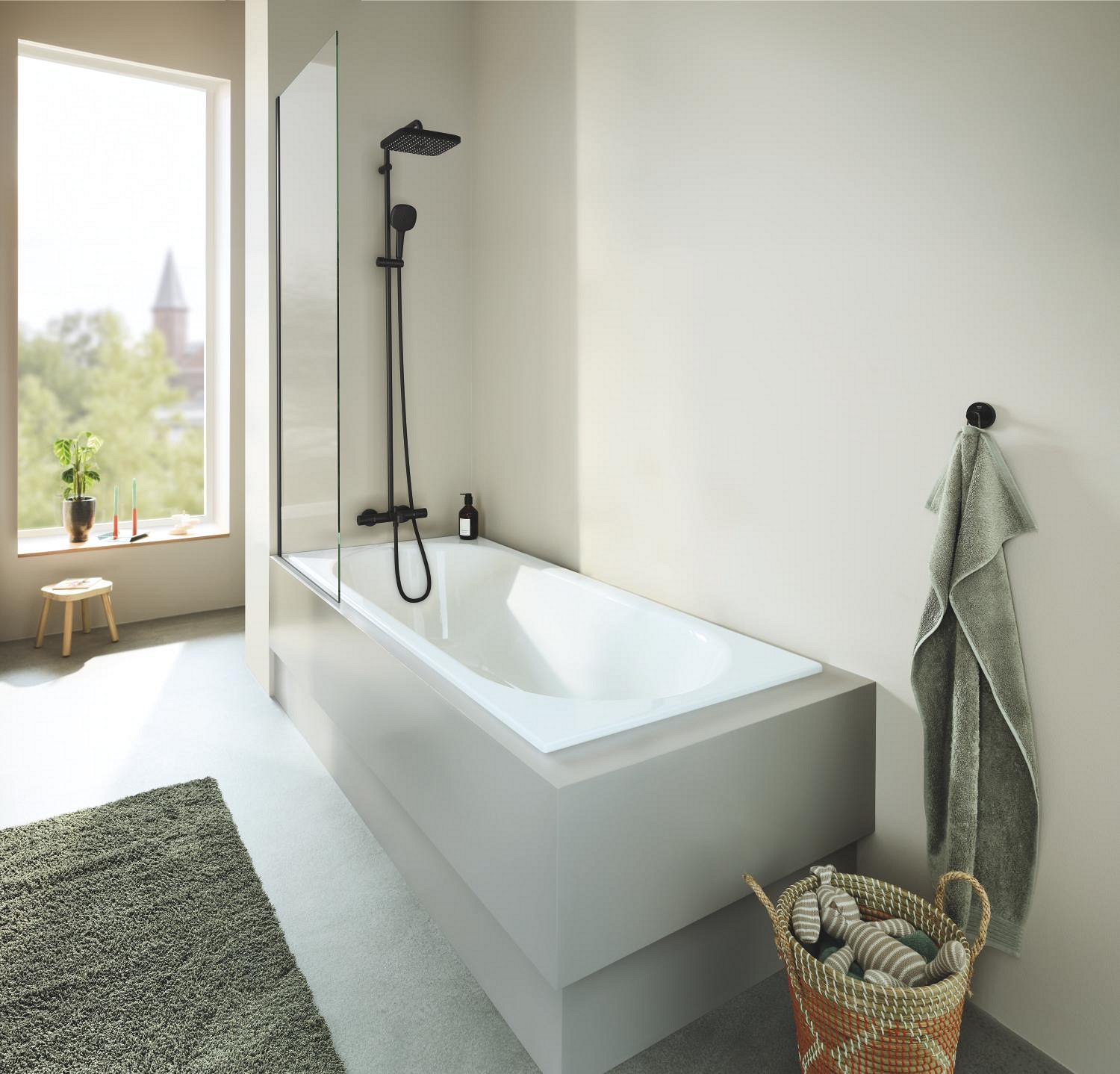 Душова система настінного монтажу Grohe Tempesta System 250 Cube з термостатом для ванни (266912431) - Фото - 6