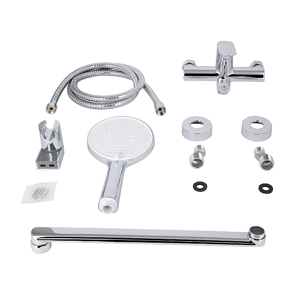 Смеситель для ванны Qtap Evia с длинным поворотным изливом (c душевым гарнитуром) QTEVI260CRM47579 Chrome - Фото - 5