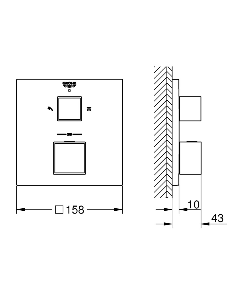Термостат прихованого монтажу на 2 споживача Grohe Grohtherm Cube (24154000) - Фото - 5
