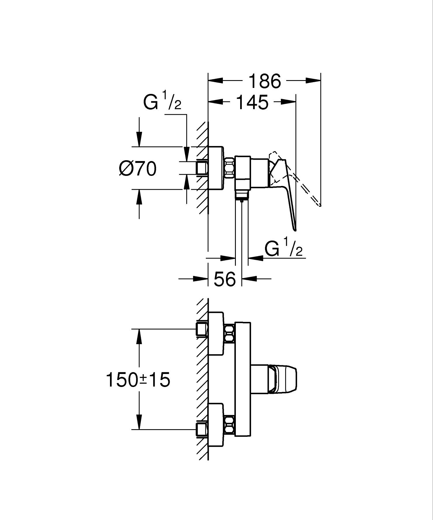 Одноважільний змішувач для душу Grohe Cubeo (1018242430) - Фото - 2