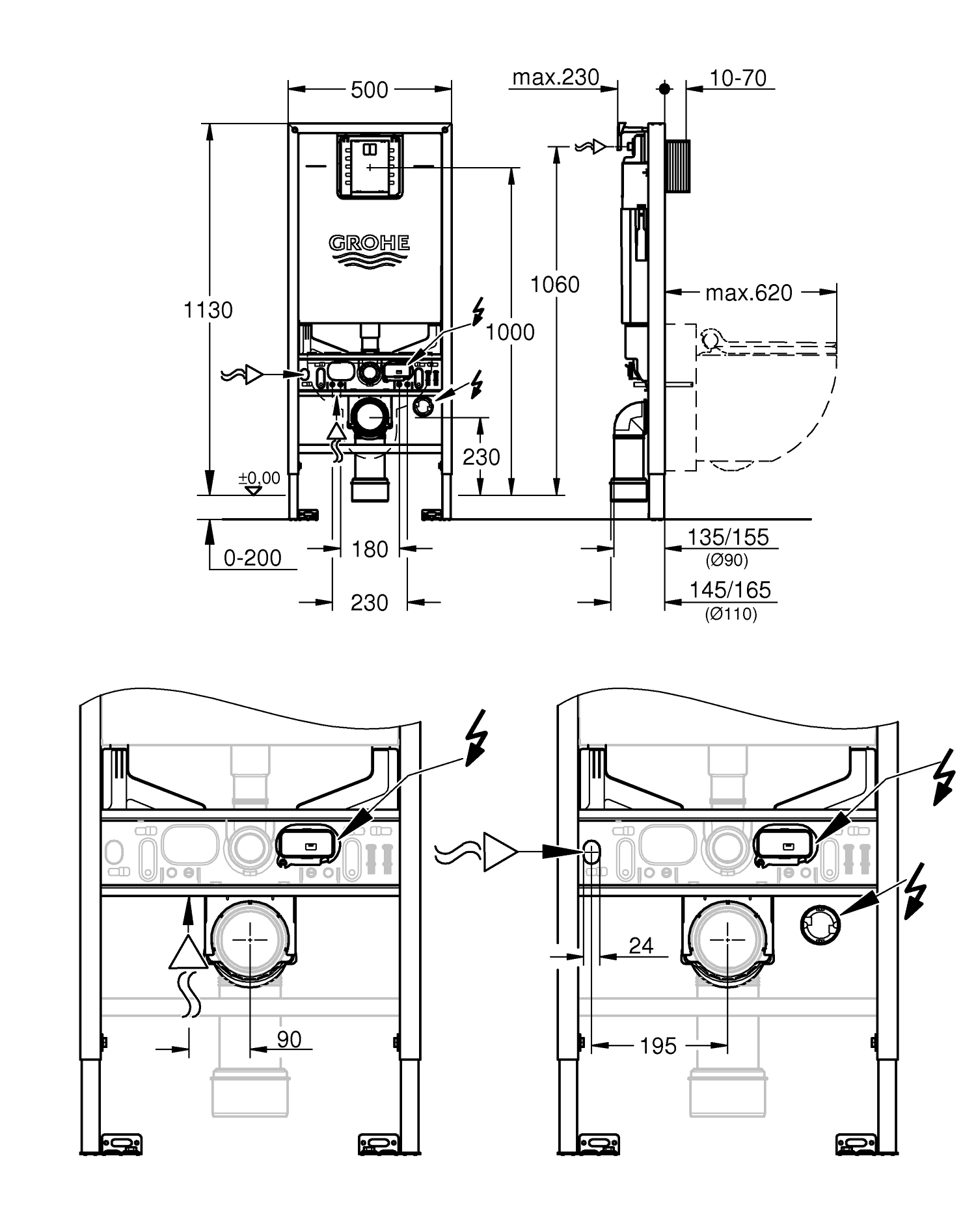 Система інсталяції для унітазу 3 в 1 Grohe Rapid SLX (39598000) - Фото - 2